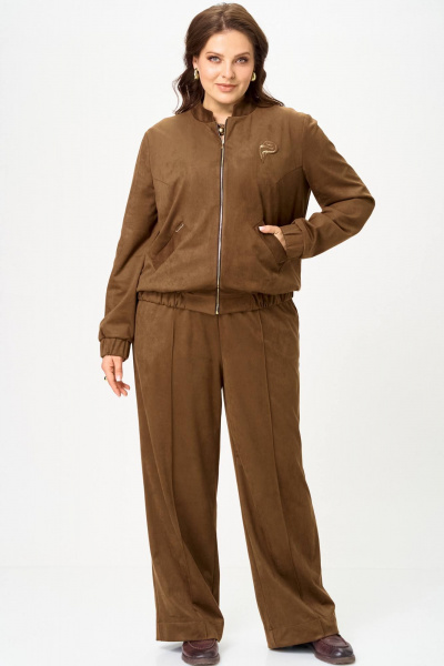 Бомбер, брюки SOVA 11312 коричневый - фото 1