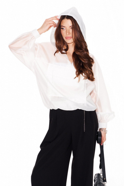 Блуза ELLETTO LIFE 3981 молочный - фото 3