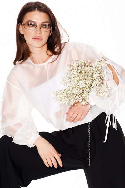 Блуза ELLETTO LIFE 3983 молочный - фото 5