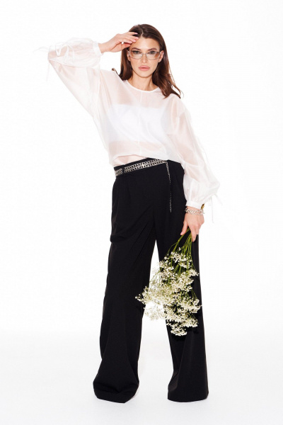 Блуза ELLETTO LIFE 3983 молочный - фото 3