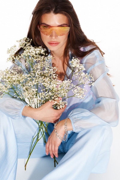 Блуза ELLETTO LIFE 3991 голубой - фото 10