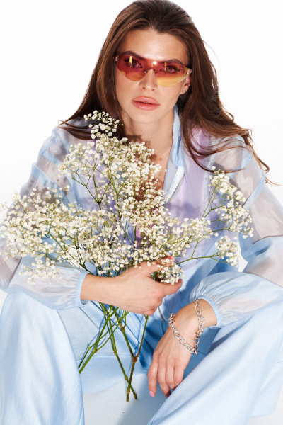 Блуза ELLETTO LIFE 3991 голубой - фото 9