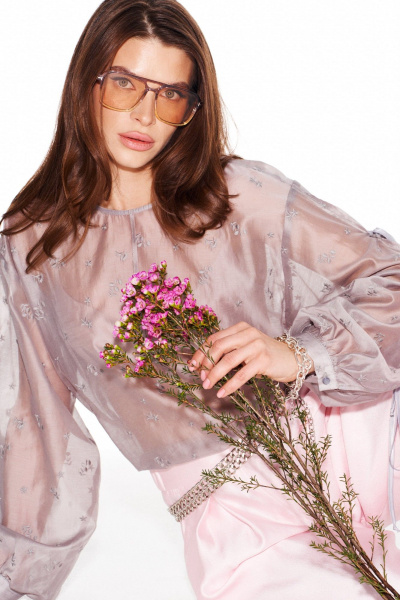 Блуза ELLETTO LIFE 3992 серый - фото 7