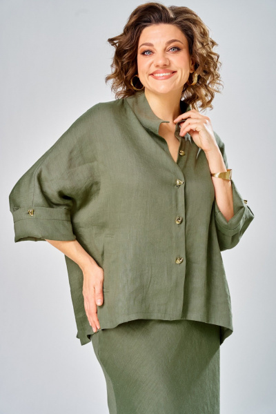 Рубашка, юбка Диомант 2152 олива - фото 4
