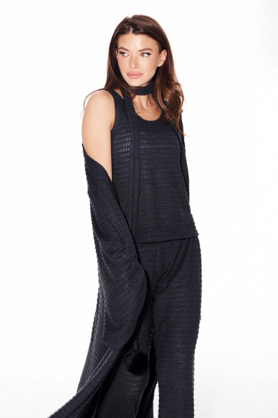 Брюки, кардиган, топ ELLETTO LIFE 5339 графит - фото 6