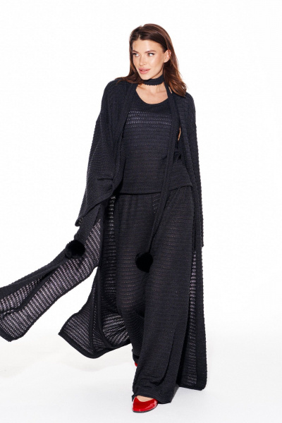 Брюки, кардиган, топ ELLETTO LIFE 5339 графит - фото 2