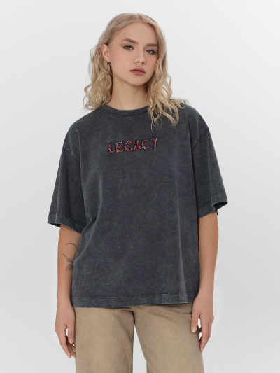 Футболка Mark Formelle 112961/25-ОБР38308П-0-2 ACID_WASH_графит_печать_448_W_вышивка - фото 1