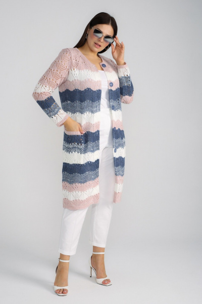 Кардиган BONADI 1285 пудра-джинс - фото 3