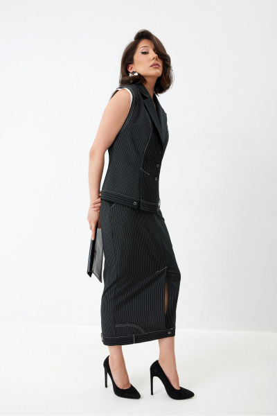 Жилет, юбка ElPaiz 1324 черный_с_белым - фото 2