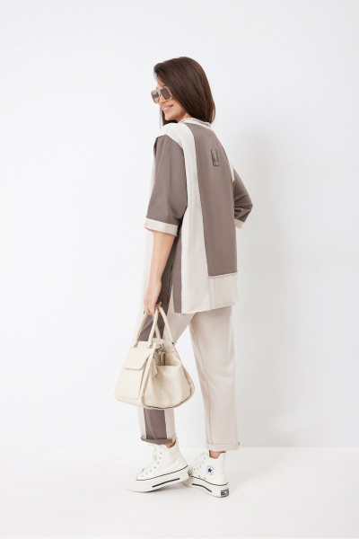 Брюки, туника ElPaiz 1326 молоко_с_серым - фото 4