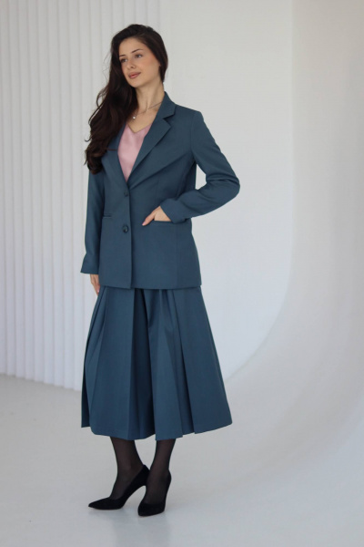 Жакет Tammi 3Т147-25/6 серо-голубой - фото 7