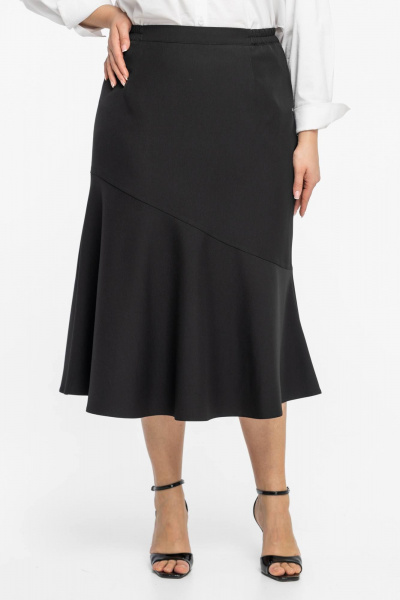 Юбка с расширением и клиньями для делового гардероба Avila 0978 черный - фото 6