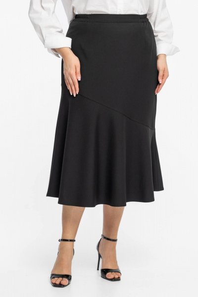 Юбка с расширением и клиньями для делового гардероба Avila 0978 черный - фото 4