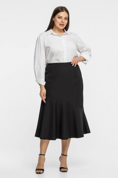 Юбка с расширением и клиньями для делового гардероба Avila 0978 черный - фото 2