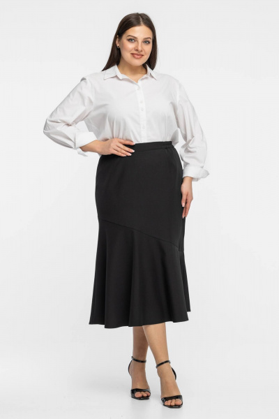 Юбка с расширением и клиньями для делового гардероба Avila 0978 черный - фото 1