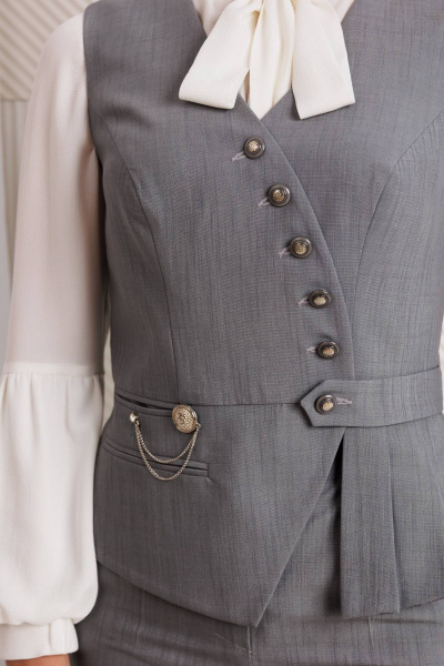 Брюки, жилет Мода Юрс 26-2912 серый_меланж - фото 4