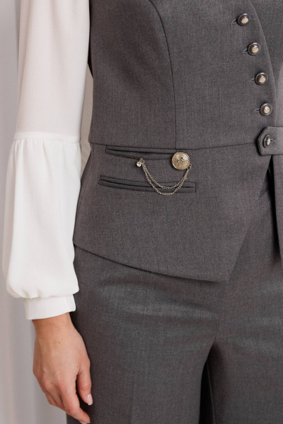 Брюки, жилет Мода Юрс 26-2912 графит - фото 3