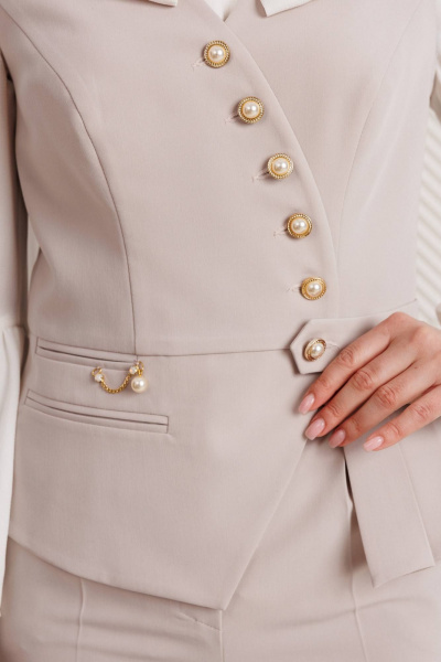 Брюки, жилет Мода Юрс 26-2912 беж - фото 4