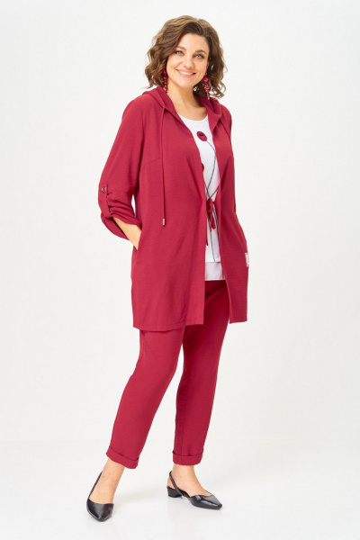 Брюки, кардиган, топ Svetlana-Style 1527 марсала - фото 6