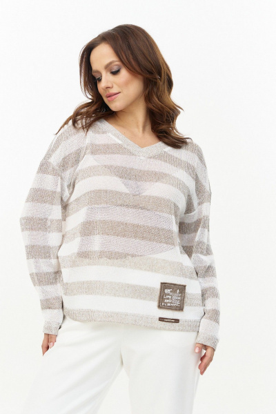 Джемпер AVE RARA 2260 бело-коричневый - фото 1