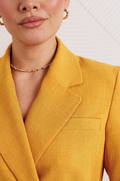 Брюки, жакет Мода Юрс 26-2669 горчица - фото 4