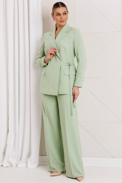 Брюки, жакет Мода Юрс 26-2669 салатовый - фото 1