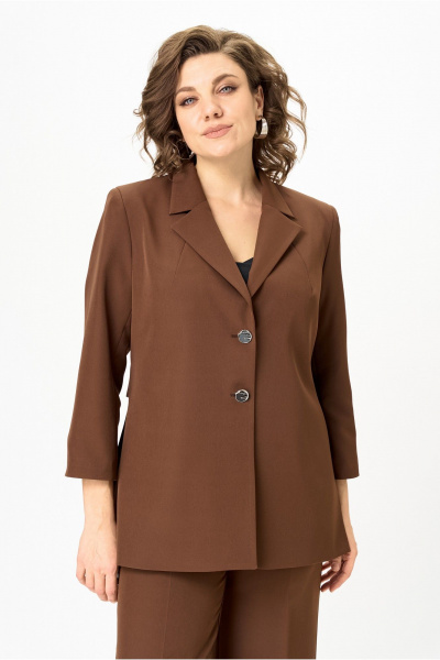 Брюки, жакет Vilena 1094 молочный_шоколад - фото 13