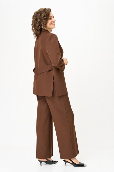 Брюки, жакет Vilena 1094 молочный_шоколад - фото 12