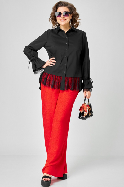 Блуза EVA GRANT 5002 черный_кружево - фото 7