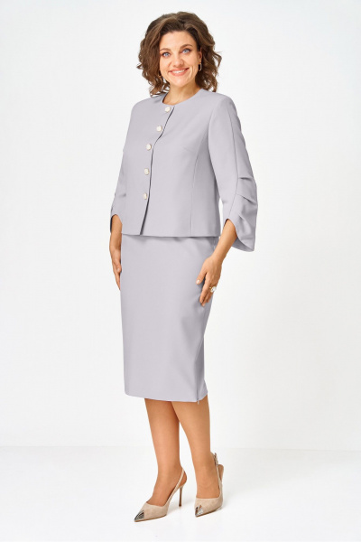 Жакет, юбка Vilena 1126 серый - фото 1