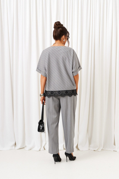 Блуза, брюки Beautiful&Free 6442 светло-серый - фото 5
