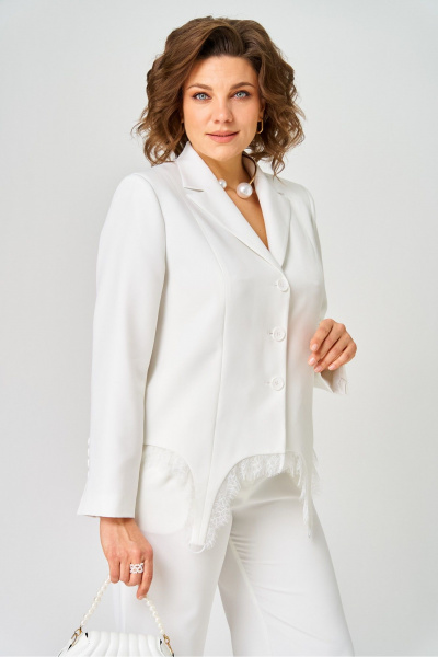 Брюки, жакет Vilena 1137 белый - фото 7