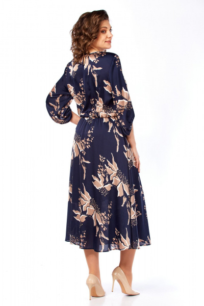 Платье Элль-стиль 2457 темно-синий_кофе_принт - фото 9