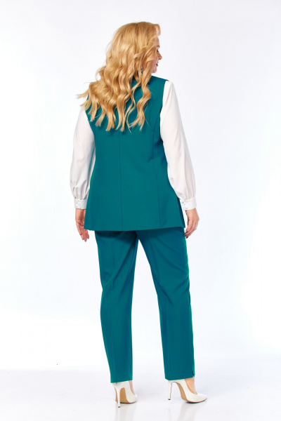 Блуза, брюки, жилет Элль-стиль 2132/8 морская_волна - фото 22