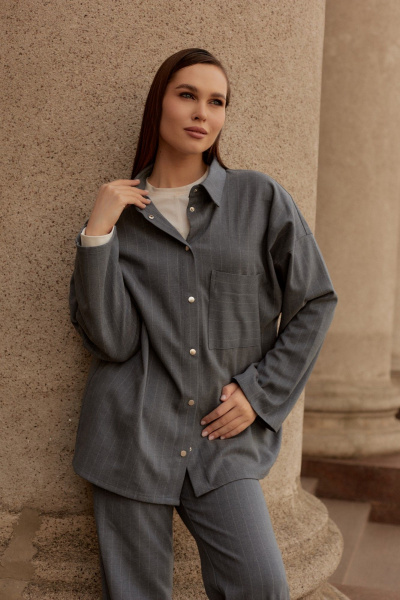 Рубашка Dorima W13.002 серый - фото 2