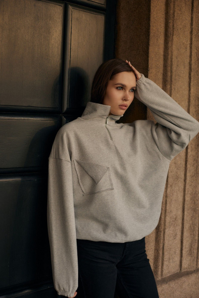 Свитшот Dorima W9.002 серый меланж - фото 1