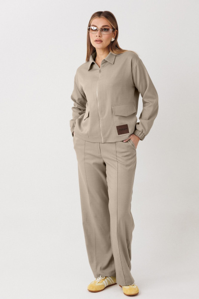 Бомбер, брюки Verita 2444 бежевый - фото 1