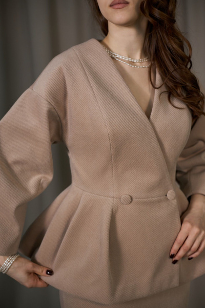 Жакет, юбка ALIN 6007 бежевый - фото 6