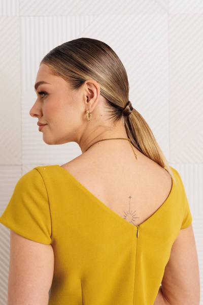 Жакет, платье Мода Юрс 26-2969 горчица - фото 9