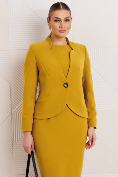 Жакет, платье Мода Юрс 26-2969 горчица - фото 3