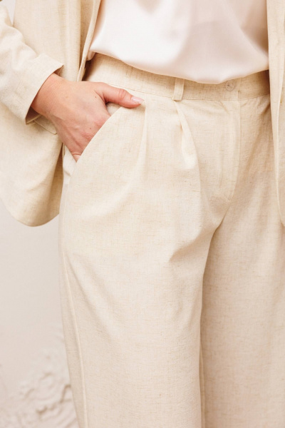 Брюки, жакет Мода Юрс 26-2924 молочный - фото 3