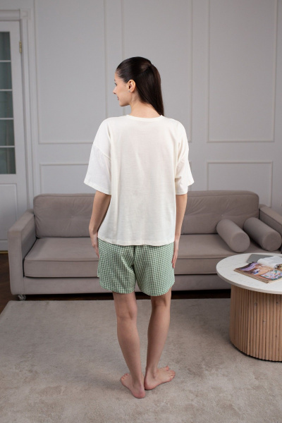 Футболка, шорты Купалинка 661520.158-164 к.ваниль,клетка - фото 4