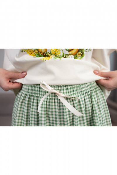 Футболка, шорты Купалинка 661520.158-164 к.ваниль,клетка - фото 3