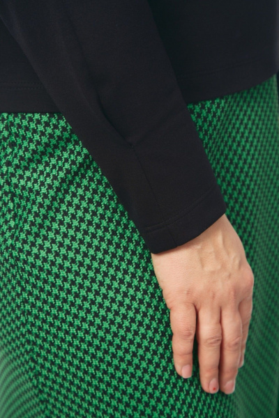 Джемпер, юбка Takka Plus 26-265 черный-зеленый - фото 9