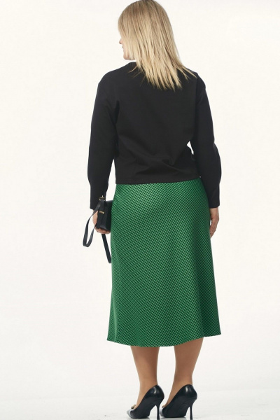 Джемпер, юбка Takka Plus 26-265 черный-зеленый - фото 4