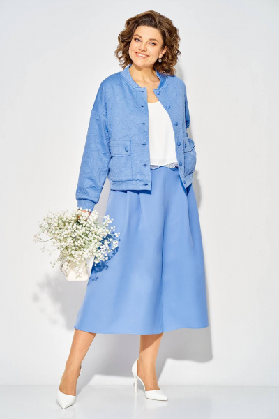 Бомбер, юбка Liliana 1513 голубой - фото 11