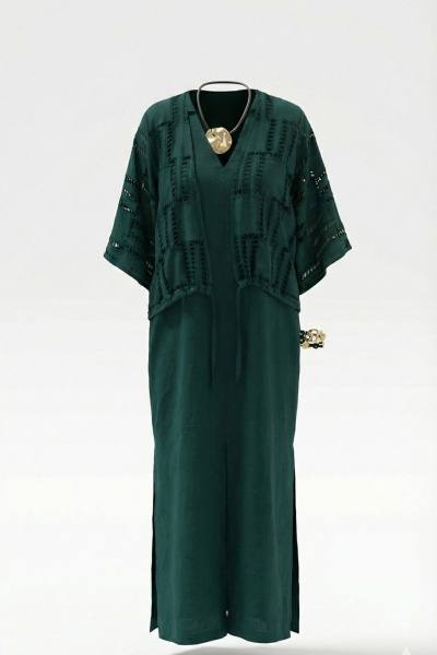 Блуза, платье Vittoria Queen 28053 изумрудный - фото 9