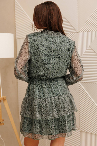 Платье Anastasia 955 серо-зеленый - фото 7