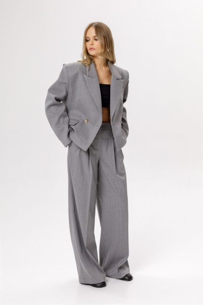 Брюки PiRS 6378 светло-серый - фото 4