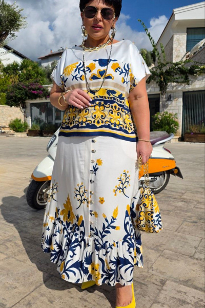 Блуза, юбка Vittoria Queen 28303 молочный_принт - фото 7